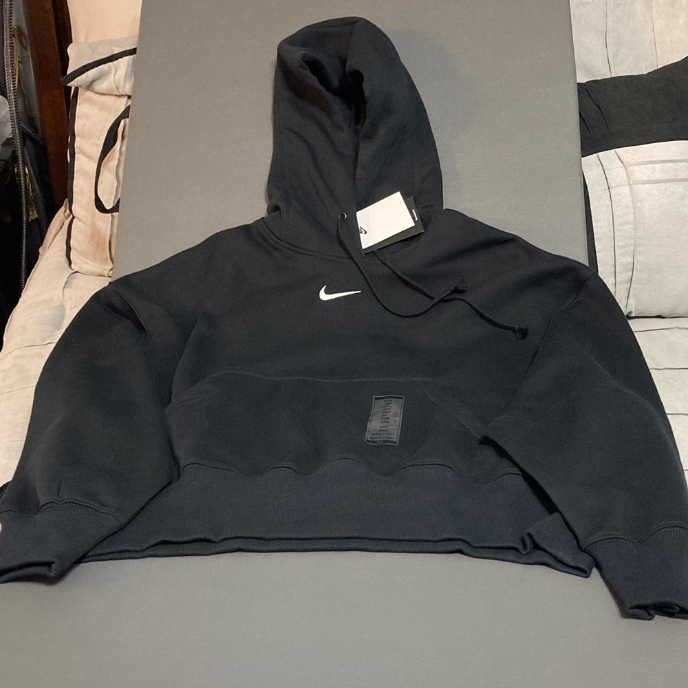 Nike Black Hoodie with Swoosh Logo womens XXS